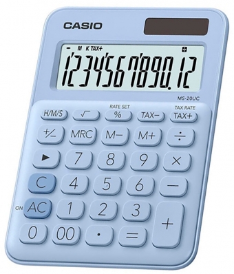Calculadora Casio MS-20UC (12 Digitos) - Azul Ceu