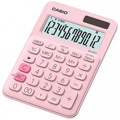 Calculadora Casio MS-20UC-PK de 12 Digitos - Rosa