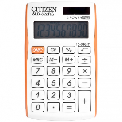 Calculadora Citizen SLD-322RG de 10 Digitos - Branco/Laranja