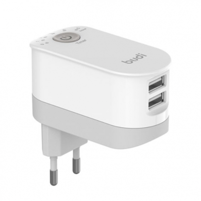Carregador 2 USB Ports 12W 2.4AMP Branco
