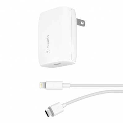 Carregador de Parede Belkin Ac USB-C 20W + Cabo USB-C/Lightning Branco - WCA003DQ04WH