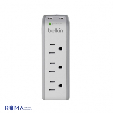 Carregador de Parede Belkin USB Surgeplus 10W Dual-USB+3 Tomadas Protecao Surto 110V Branco - BST300BG