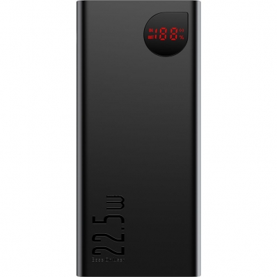 Carregador Portatil Baseus Adaman LCD 22.5 W 20.000 Mah 2 X USB-A + USB-C - Preto (PPAD000101)