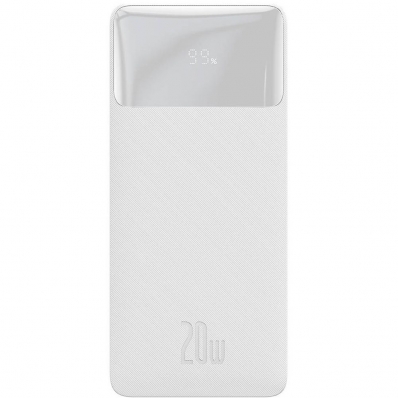 Carregador Portatil Baseus Bipow LCD 20 W 10.000 Mah 2 X USB-A + USB-C + Micro USB - Branco (PPBD050002)