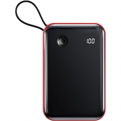 Carregador Portatil Baseus Mini-s LCD 22.5 W 20.000 Mah com Cabo Lightning - Preto/Vermelho (PPXF-C09)