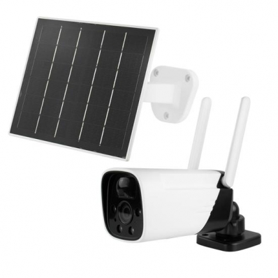 Camera de Seguranca IP ES-30-4E - HD - Painel Solar - Wi-Fi - Branco e Preto
