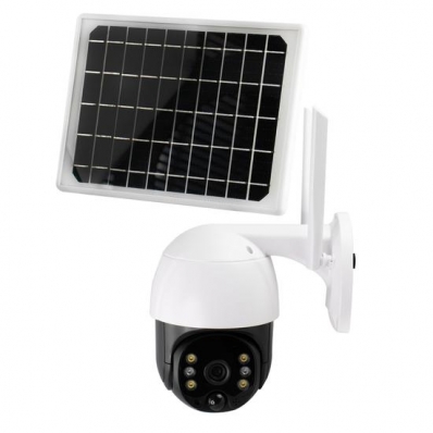 Camera de Seguranca IP Q2-300W - Full HD - Painel Solar - Wi-Fi - Branco e Preto