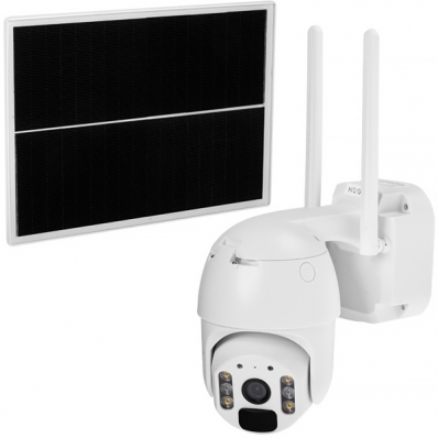 Camera IP ITY-PT18E-4G Full HD com Painel Solar/4G/Wi-Fi e Microfone - Branca