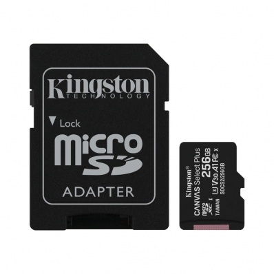 Cartao de Memoria Micro SD Kingston Canvas Select Plus Micro SDXC 256GB 100 MB/s - SDCS2/256GB