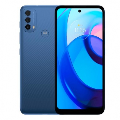Celular Motorola E30 XT-2159-2 32GB / 2GB Ram / Dual Sim / Tela 6.5" / Cameras 48MP+2MP+2MP e 8MP - Azul (Carregador 3 Pinos)(com Adaptador)