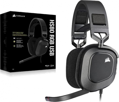 Fone Corsair HS80 RGB USB 7.1 CA-9011237-Na Black