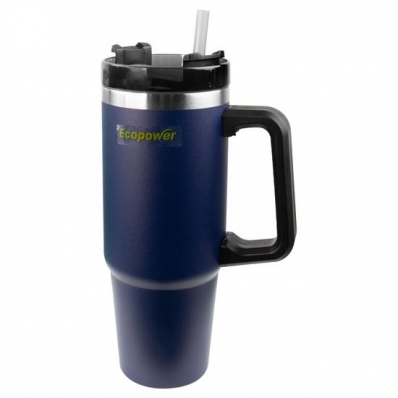 Copo Termico Ecopower EP-G025 - 900ML - com Canudo - Azul
