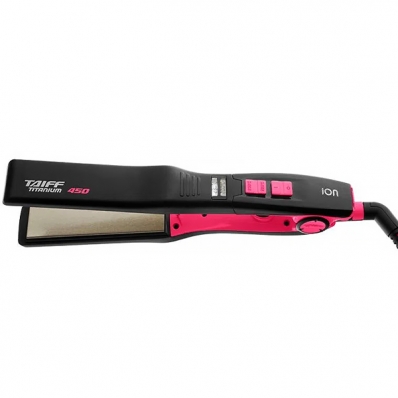 Chapinha para Cabelo Taiff Titanium 450 230 C Bivolt - Preta/Rosa