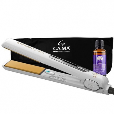Chapinha para Cabelo Gama Starlight Argan Iht 230 C Bivolt - Branca/Dourada