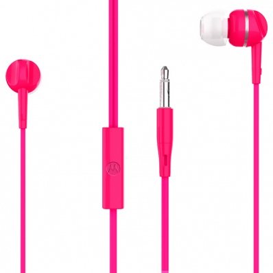 Fone de Ouvido Motorola Earbuds 105 com Microfone e Cabo de 1.2 Metros - Rosa