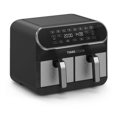 Fritadeira Eletrica Tigrecook Dual Basket AFT08003F - 1700W - 8L - 220V - Preto
