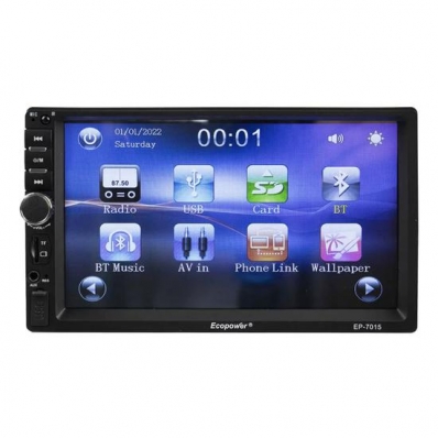 Toca Radio MP5 Ecopower EP-7015 - 60W - SD/Aux/USB - - 7"