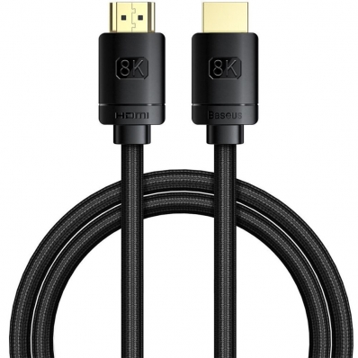 Cabo HDMI Baseus 2.1 8K 60 HZ / 4K 120 HZ - Preto 1.5 Metros (WKGQ040101)