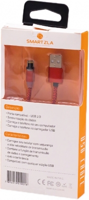 Cabo Magnetico Smartzla USB 2.0 para Lightning SAT-C005 (1 Metro) - Vermelho