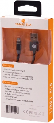 Cabo Magnetico Smartzla USB 2.0 para Micro-USB SAT-C005 (1 Metro) - Preto