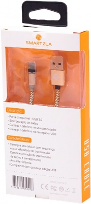 Cabo Magnetico Smartzla USB 2.0 para USB-C SAT-C005 (1 Metro) - Dourado