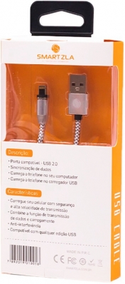 Cabo Magnetico Smartzla USB 2.0 para USB-C SAT-C005 (1 Metro) - Prata