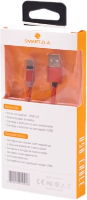 Cabo Magnetico Smartzla USB 2.0 para USB-C SAT-C005 (1 Metro) - Vermelho