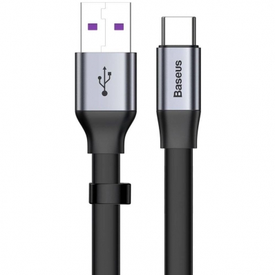 Cabo USB-A A USB-C Baseus Quick Charge 40 W - Cinza/Preto 23 CM (CATMBJ-BG1)
