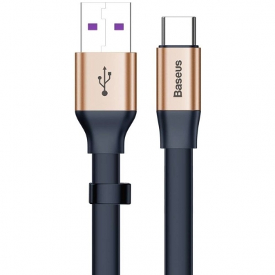 Cabo USB-A A USB-C Baseus Quick Charge 40 W - Dourado/Preto 23 CM (CATMBJ-BV3)
