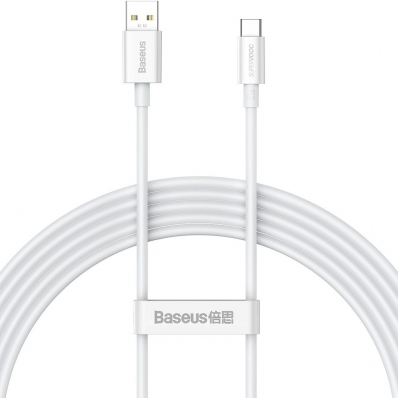 Cabo USB-A A USB-C Baseus Superior Supervooc 65 W - Branco 1 Metro (CAYS000902)