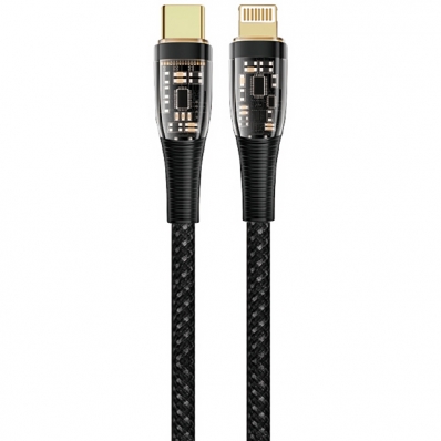 Cabo USB-C para Lightning Wiwu TM01 1.2 Metros - Preto/Transparente