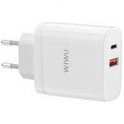 Adaptador de Tomada Wiwu Comet RY-U20EU USB/USB-C de 20 Watts - Branco