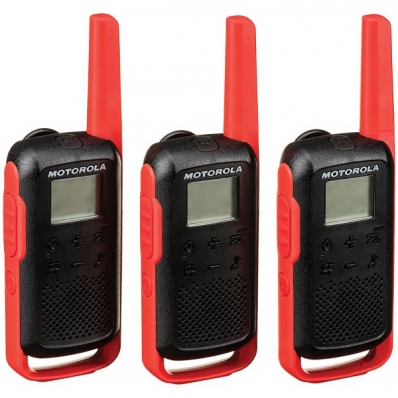 Walkie Talkie Ie Motorola Talkabout T210TP 22 Canais/32 KM Bivolt - Preto/Vermelho