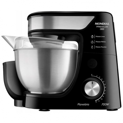Batedeira Planetaria Mondial Premium Inox BP-02P-B - 700W - 4.5L - Inox - 110V - Preto