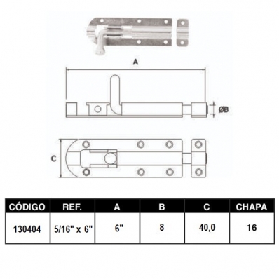 Fecho com Fio Redondo 5/16X6" JOCEC 130404