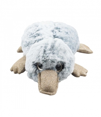 Ornitorrinco Cinza Claro ou Cinza Escuro Deitado 26cm