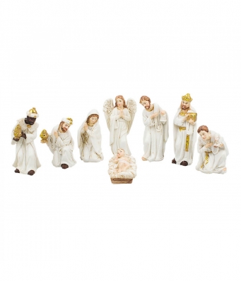Presépio Vestimenta Branca Com 8 Peças 7.5cm - Religioso