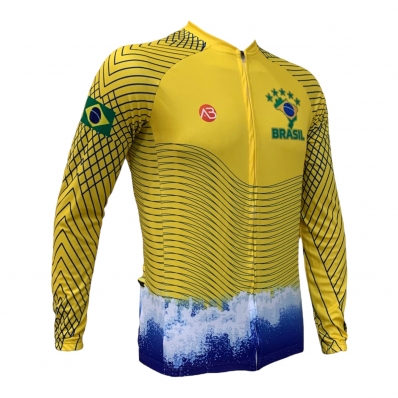 CAMISA CICLISMO SELEO BRASIL 22 - FEMININA - LONGA (AMA) - ZPER TOTAL