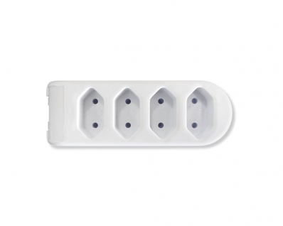 Tomada Barra 4 Tomadas 2P 10A 250V Branca