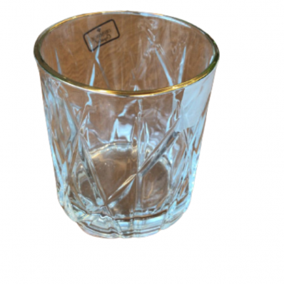 Jogo com 6 Copos Baixos Forest com Borda Dourada em Cristal 310ml