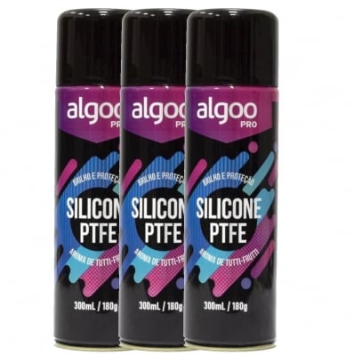 3x Silicone Bicicleta Ptfe Spray 300ml Algoo Brilho Proteção