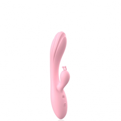 VIBRADOR COM ESTIMULO E DETALHE NA GLANDE, RECARREGÁVEL 