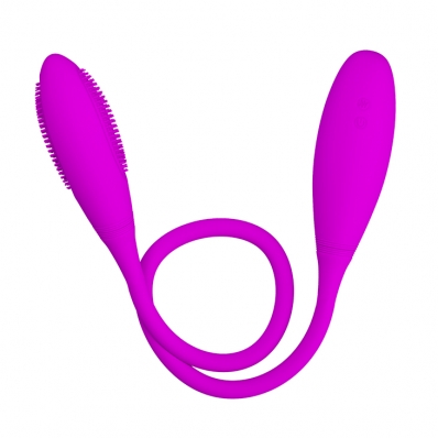 VIBRADOR SILICONE DUPLO FLEXIVEL 7 MODOS RECARREGÁVEL 