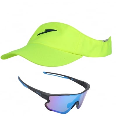 Óculos Running Elleven + Viseira Speedo Esporte Beach Tennis Verde-Limão ll