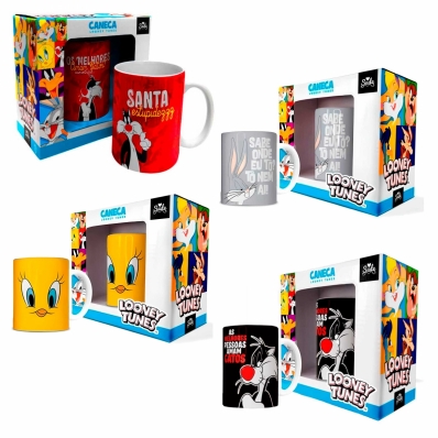 CANECA PORCELANA 330ML TURMA LOONEY TUNES 
