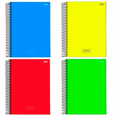 CADERNO UNIVERSITÁRIO CAPA DURA LISA 200 FOLHAS 10 MATÉRIAS STOMP JANDAIA