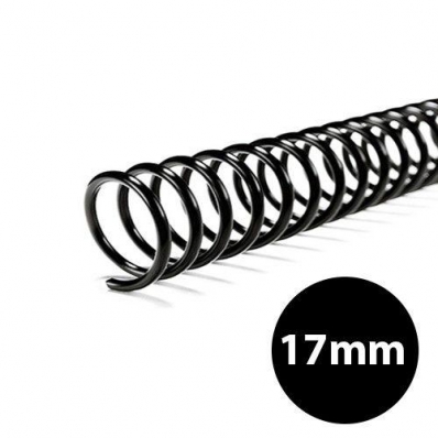 Espirais para encadernação 17mm para 100 folhas preto 100un