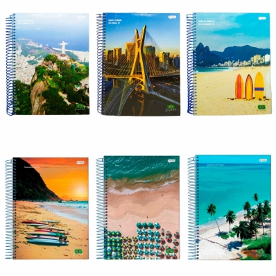 CADERNO UNIVERSITÁRIO CAPA DURA 200 FOLHAS 10 MATÉRIAS BRASILIDADE JANDAIA