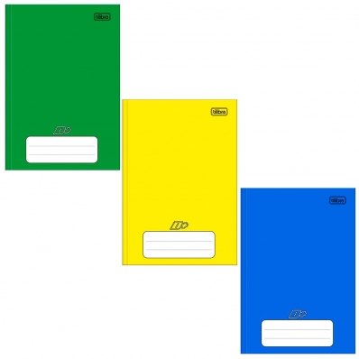 KIT 3X CADERNO BROCHURA CAPA DURA 1/4 96 FOLHAS D+ TILIBRA