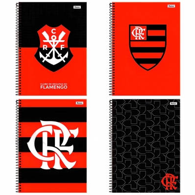 CADERNO UNIVERSITÁRIO FLAMENGO CAPA DURA 10 MATÉRIAS 160 FOLHAS FORONI